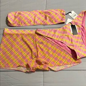 Kendall & Kylie Pink, Yellow and Blue Plaid 3 piece Set Size XL NWT